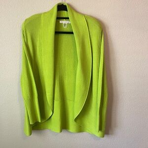 Allison Daley Neon Lime Open-Front Shawl Cardigan